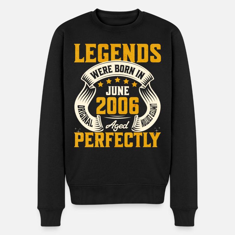 18-jähriges Jubiläum Juni Jahrgang 2006 - Männer Premium Bio Pullover - Schwarz