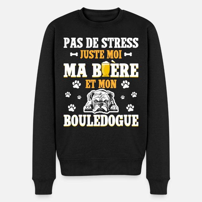 Bière Papa Chien Bouledogue - Pull Premium bio Homme - noir