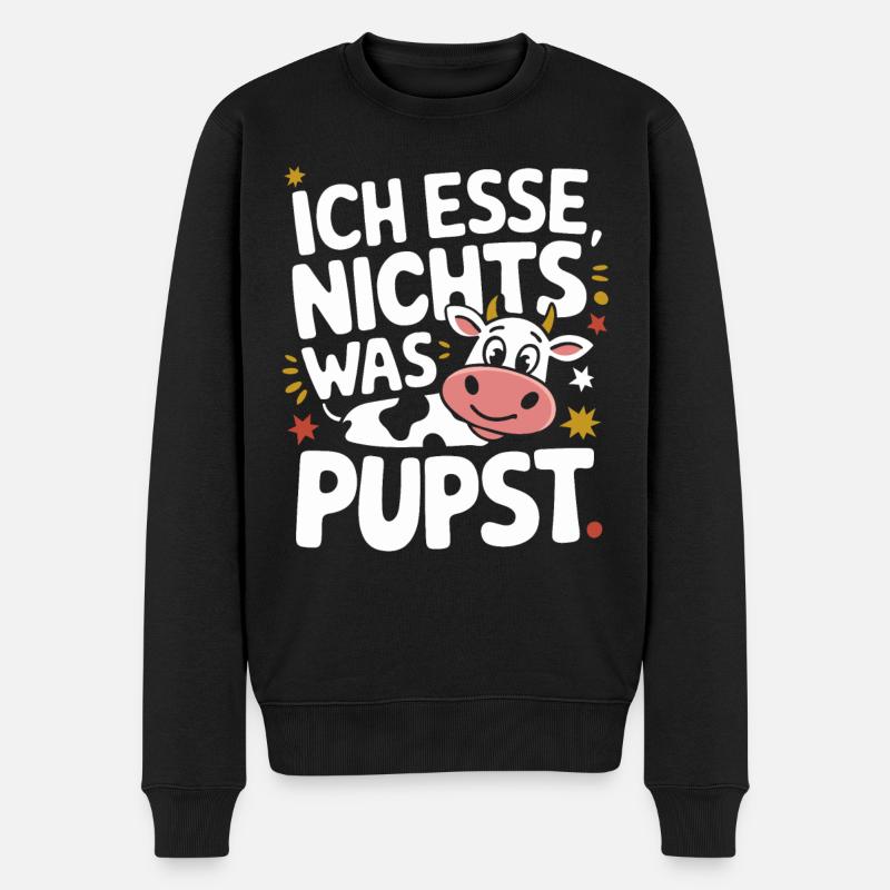 Vegetarier Veganer Tierschutz Tierrecht Veggie - Männer Premium Bio Pullover - Schwarz
