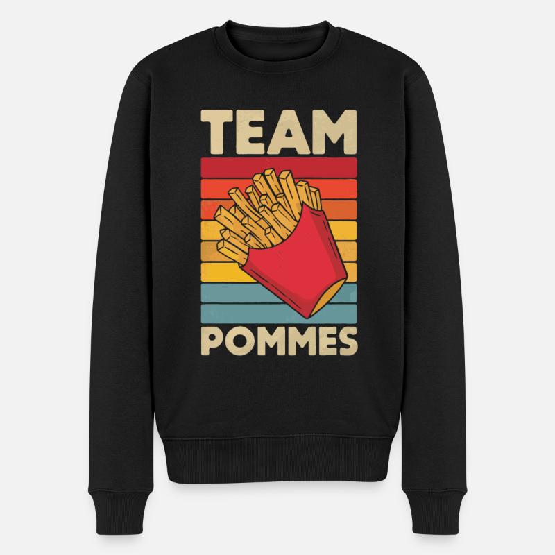 Frites, frites, restauration rapide - Pull Premium bio Homme - noir