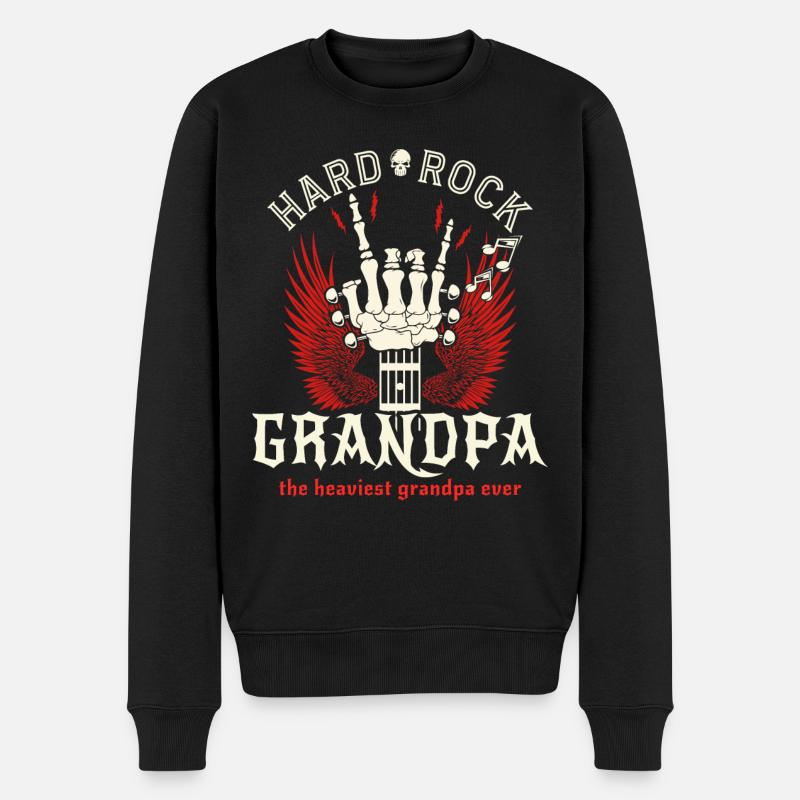 Papi Rock Vintage Papy Rocker - Pull Premium bio Homme - noir
