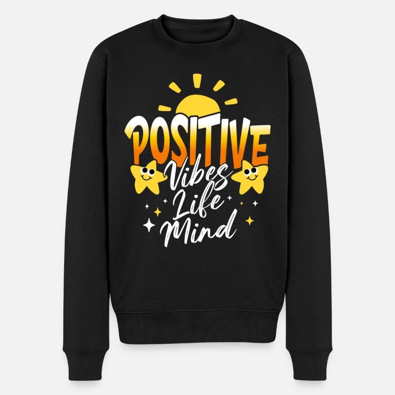Optimiste Slogan Femme Positive - Pull Premium bio Homme - noir