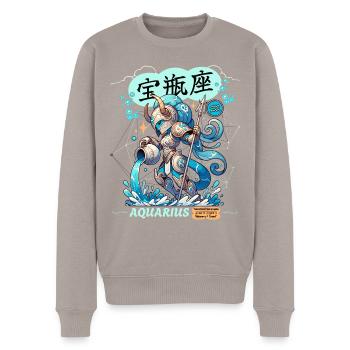 Wassermann Astrologisches Sternzeichen - Männer Premium Bio Pullover - Taupe - Vorne - Nico (187cm)