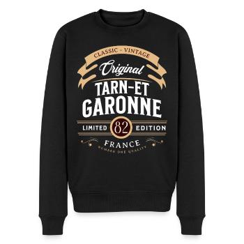 Departamento Tarn-et-Garonne, Frankreich - Männer Premium Bio Pullover - Schwarz - Vorne - Nico (187cm)