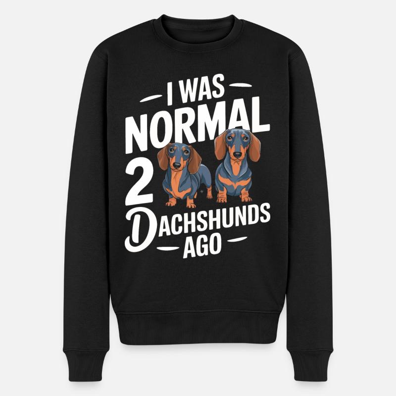 Dackel Hund - Männer Premium Bio Pullover - Schwarz