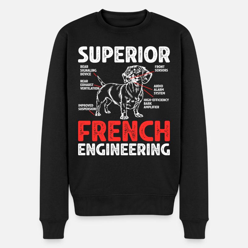 Humor Dackel Hund Geschenk - Männer Premium Bio Pullover - Schwarz