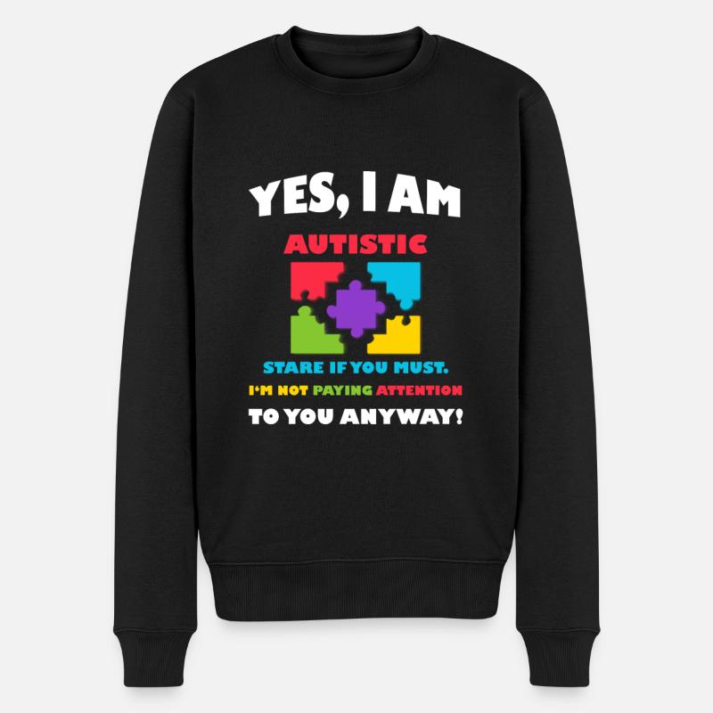 Sensibilisation à l'autisme autistique - Pull Premium bio Homme - noir
