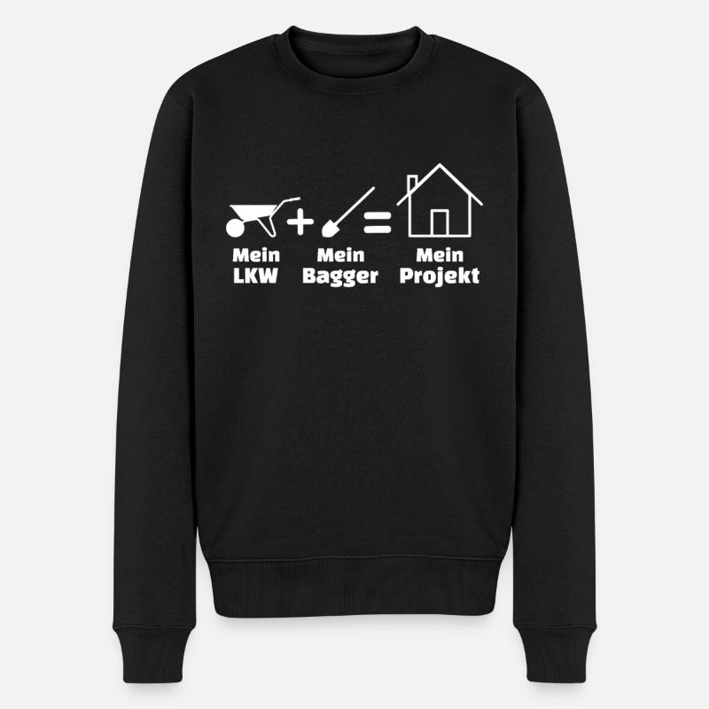 Schubkarre Schaufel Haus Hausbau Bauherren Outfit - Männer Premium Bio Pullover - Schwarz