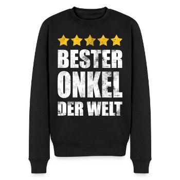 BESTER ONKEL DER WELT - Männer Premium Bio Pullover - Schwarz - Vorne - Nico (187cm)