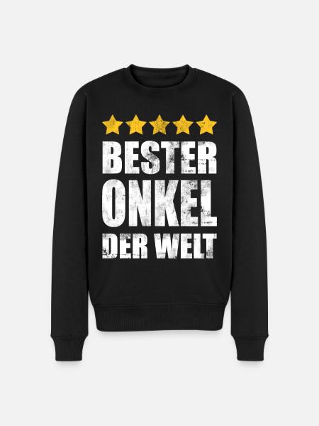 BESTER ONKEL DER WELT - Männer Premium Bio Pullover - Schwarz