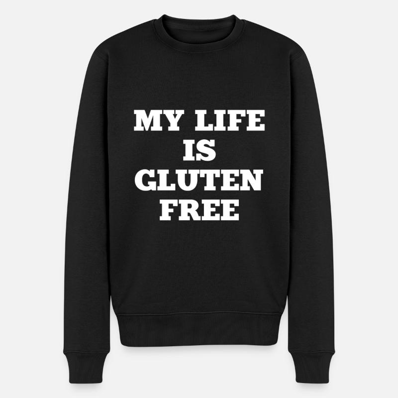 Leben Glutenfrei Brot Backen Lebensmittel - Männer Premium Bio Pullover - Schwarz