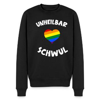 Schwul Schwule Homosexualität Toleranz Spruch - Männer Premium Bio Pullover - Schwarz - Vorne - Nico (187cm)