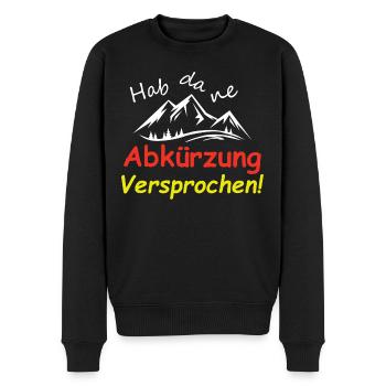 Hab da ne Abkürzung - Männer Premium Bio Pullover - Schwarz - Vorne - Nico (187cm)
