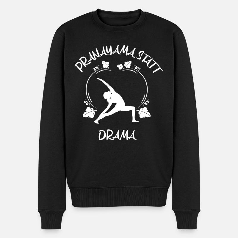 Yoga - Männer Premium Bio Pullover - Schwarz