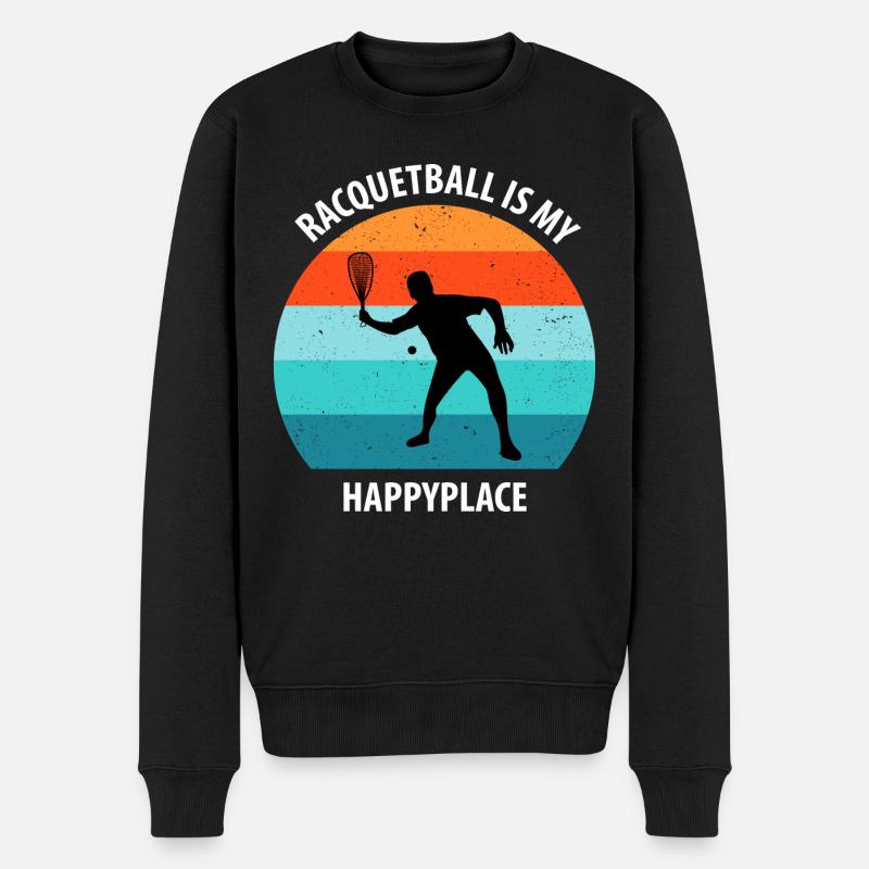 Racqueetball - Männer Premium Bio Pullover - Schwarz