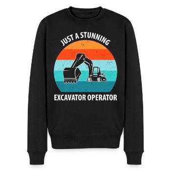Excavatrice Excavatrice Conducteur Excavatrice Camion - Pull Premium bio Homme - noir - Devant - Nico (187cm)