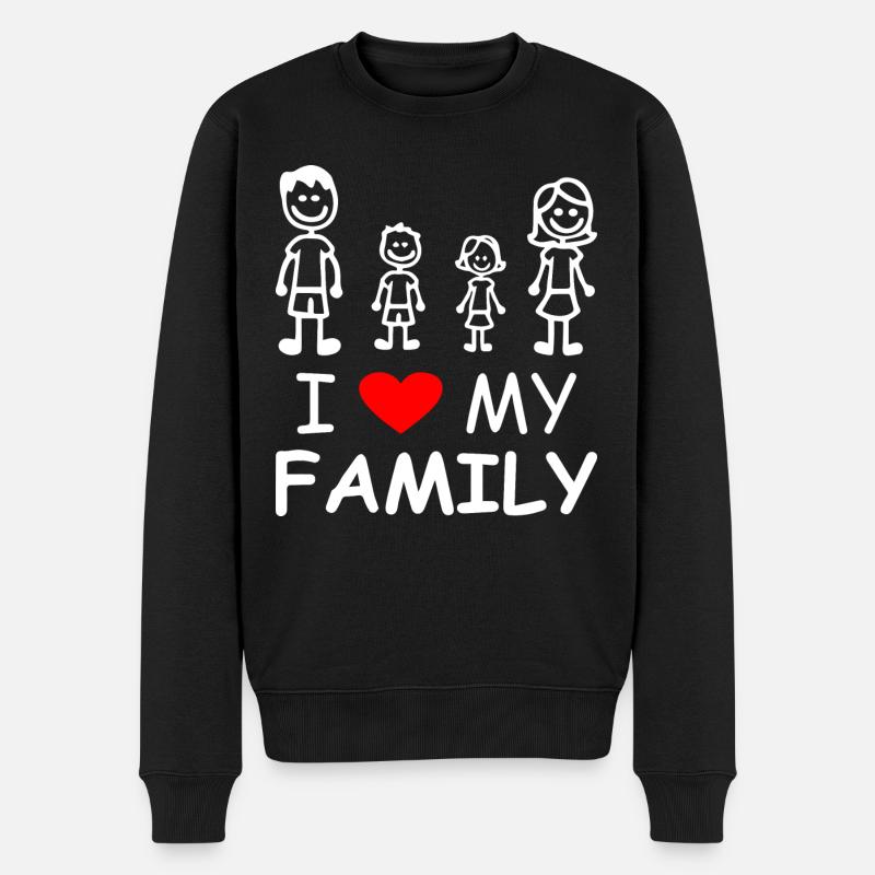 J’aime ma famille - Pull Premium bio Homme - noir