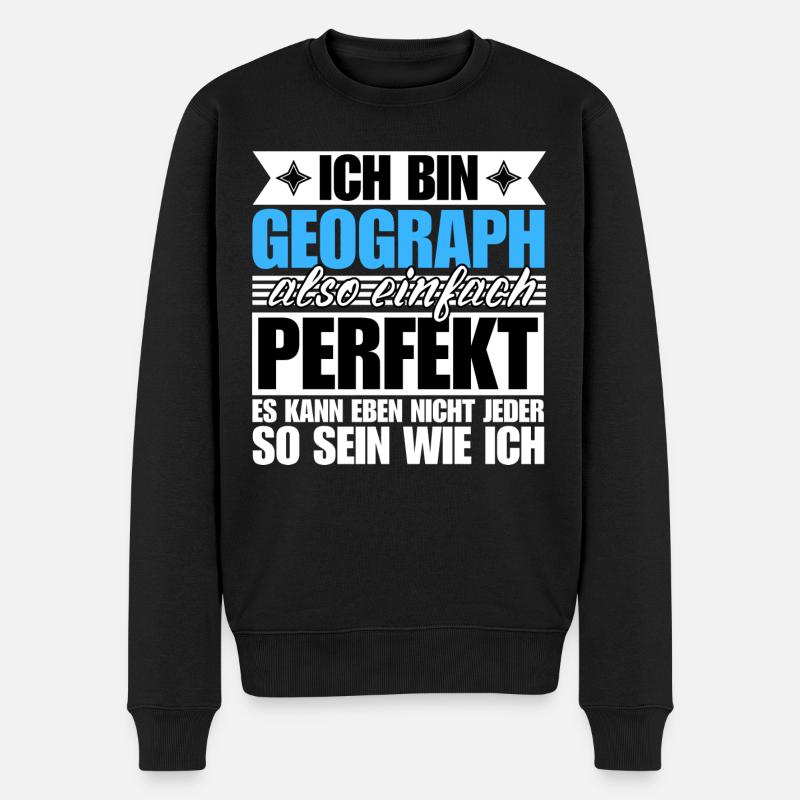 Perfekter Geograph - Männer Premium Bio Pullover - Schwarz