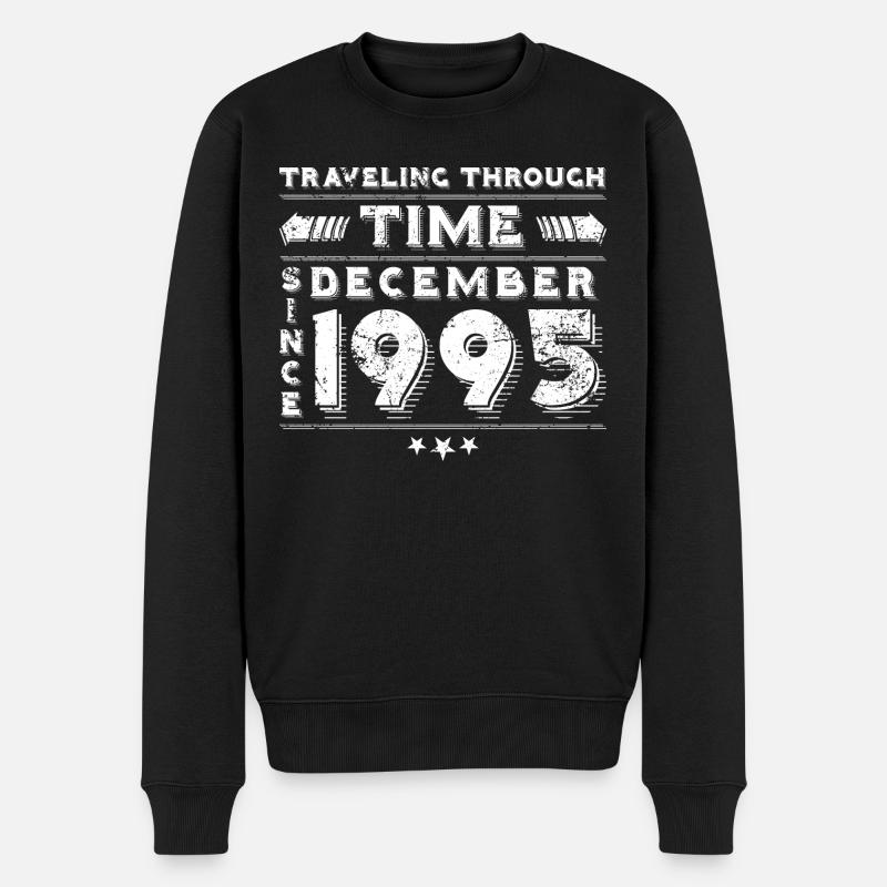 Vintage Zeitreise Geburtstags Design Dezember 1995 - Männer Premium Bio Pullover - Schwarz