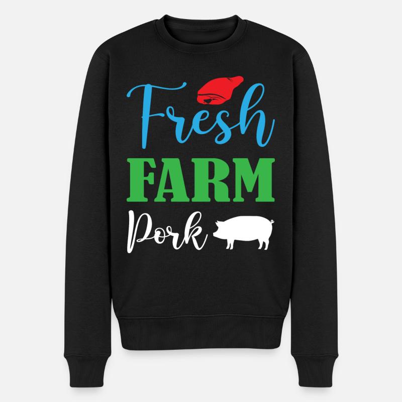 Fresh Farm Pork - Männer Premium Bio Pullover - Schwarz