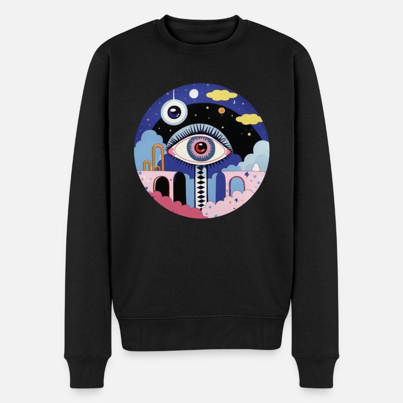 Œil psychédélique - Pull Premium bio Homme - noir