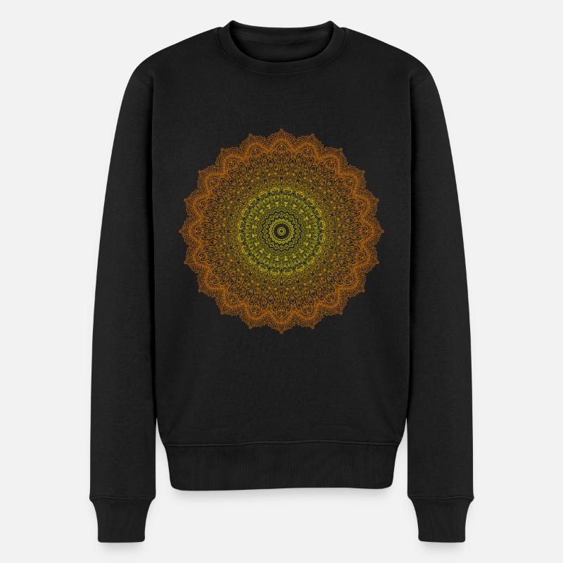 Yogi, Prana Mandala orange - Männer Premium Bio Pullover - Schwarz