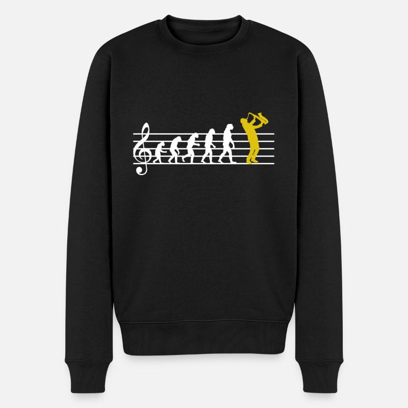 Saxophone Jazz Evolution Saxophone Classique Musicien - Pull Premium bio Homme - noir