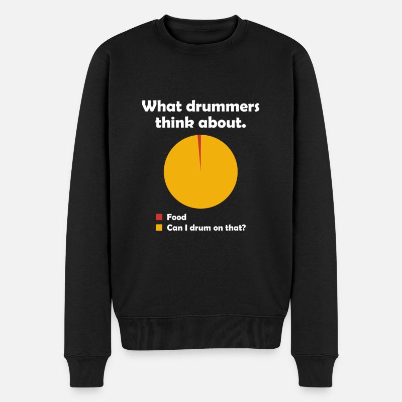 Schlagzeuger Schlagzeug Drummer Lustig Spruch Meme - Männer Premium Bio Pullover - Schwarz