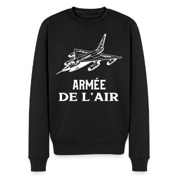 Motif aviation armée de l'air cadeau personnalisé - Pull Premium bio Homme - noir - Devant - Nico (187cm)