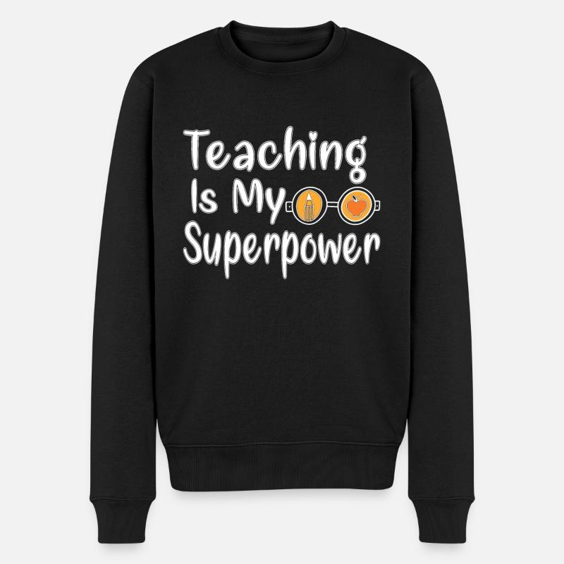 L’enseignement est mon superpouvoir, cadeau de l’enseignant - Pull Premium bio Homme - noir