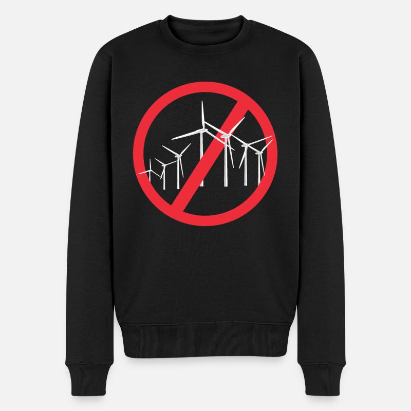 Stopp Windräder - Männer Premium Bio Pullover - Schwarz