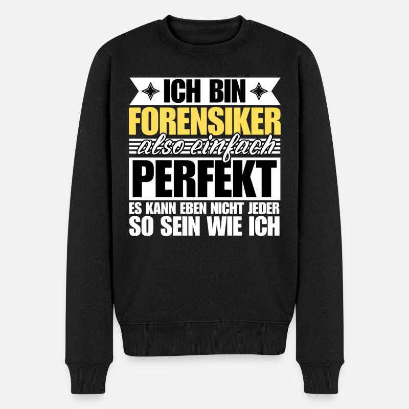 Perfekter Forensiker - Männer Premium Bio Pullover - Schwarz