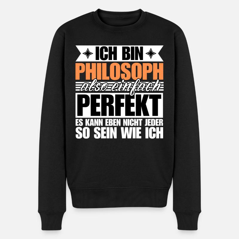 Perfekter Philosoph - Männer Premium Bio Pullover - Schwarz
