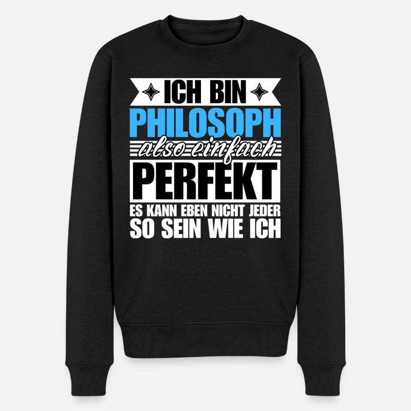 Perfekter Philosoph - Männer Premium Bio Pullover - Schwarz