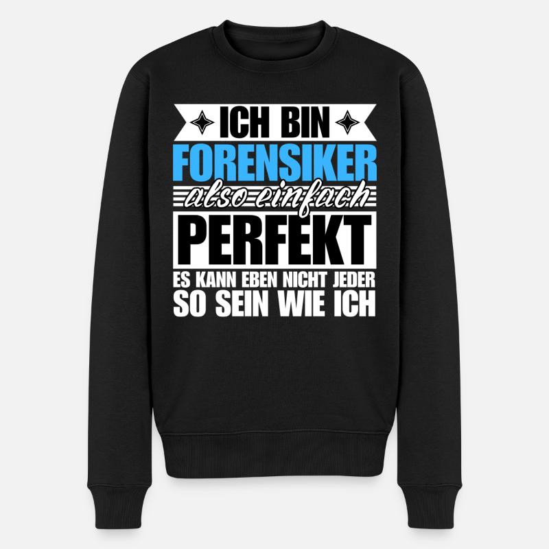 Perfekter Forensiker - Männer Premium Bio Pullover - Schwarz