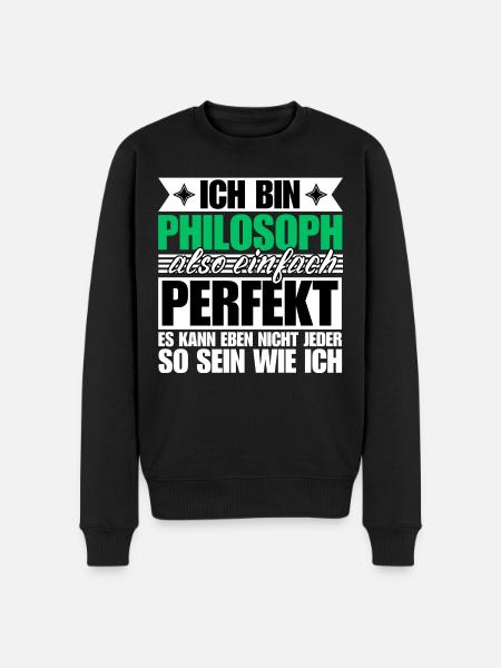 Perfekter Philosoph - Männer Premium Bio Pullover - Schwarz