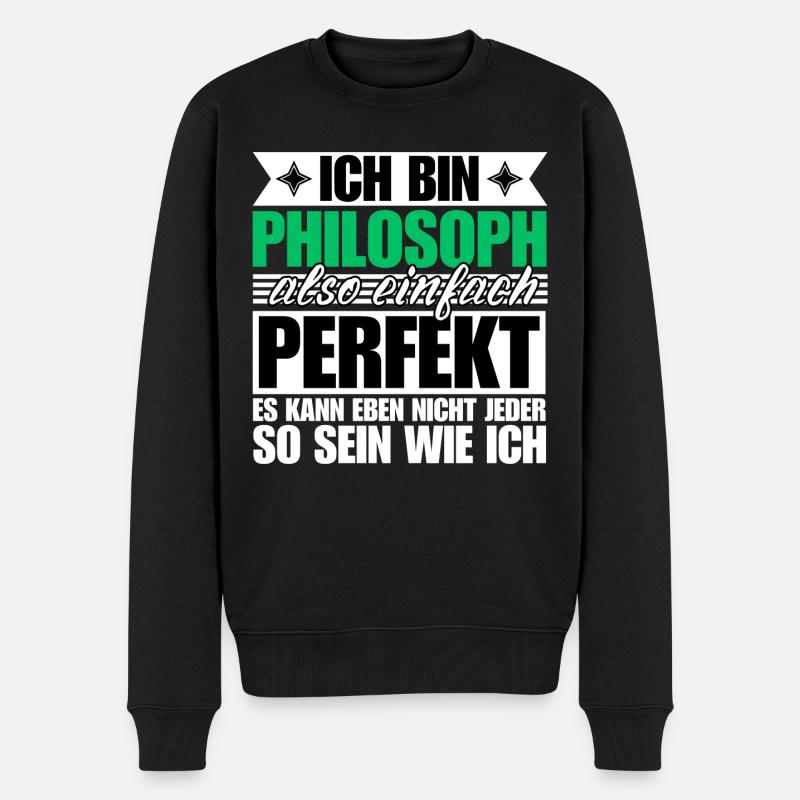 Perfekter Philosoph - Männer Premium Bio Pullover - Schwarz