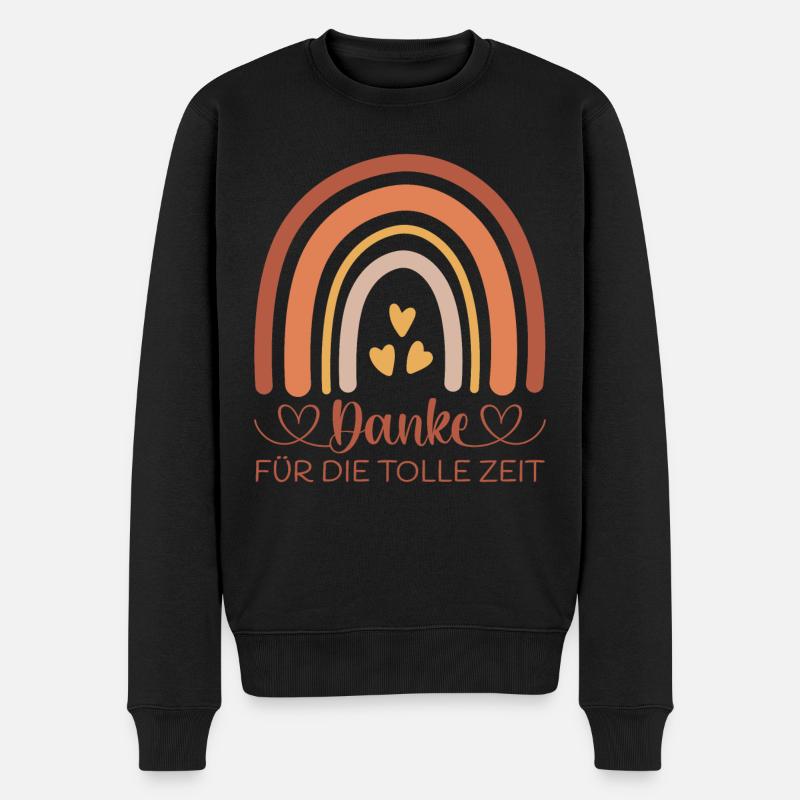Regenbogen Abschied Kita Danke für die tolle Zeit - Männer Premium Bio Pullover - Schwarz