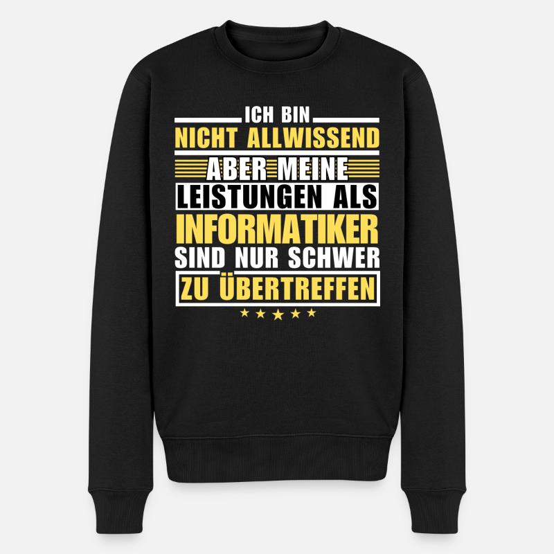 Unübertroffene Leistung als Informatiker - Männer Premium Bio Pullover - Schwarz