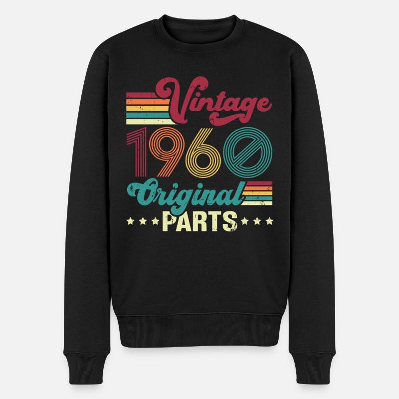 Vintage 1960 Original, Geburtstagsgeschenk - Männer Premium Bio Pullover - Schwarz