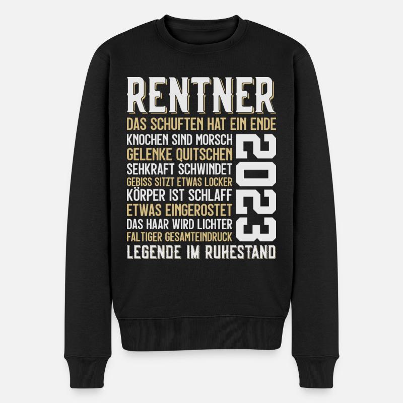 LUSTIG RENTNER 2023 RUHESTAND RENTE - Männer Premium Bio Pullover - Schwarz