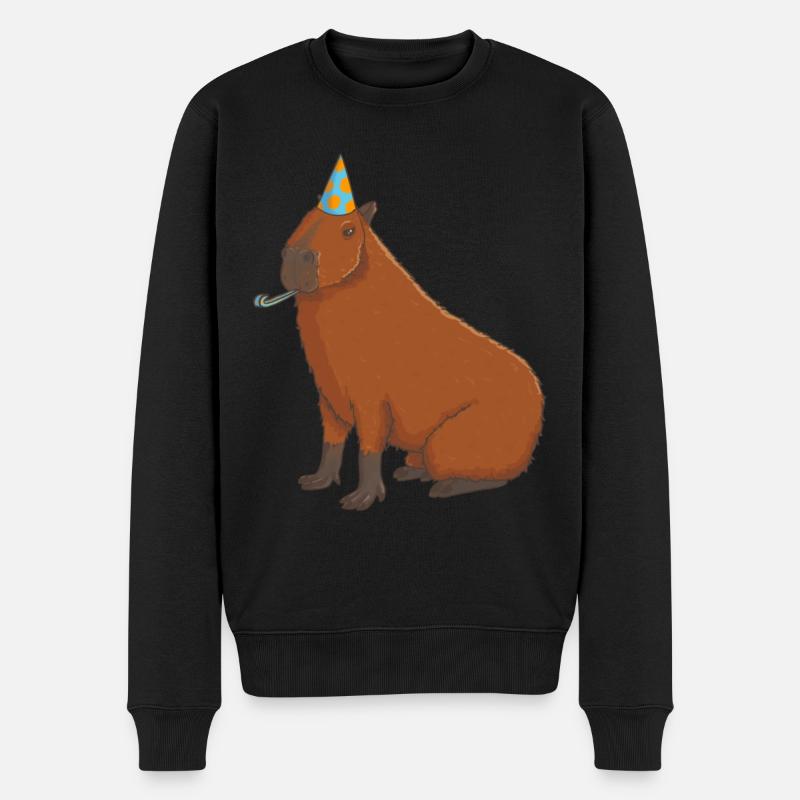 Anniversaire de Capybara - Pull Premium bio Homme - noir