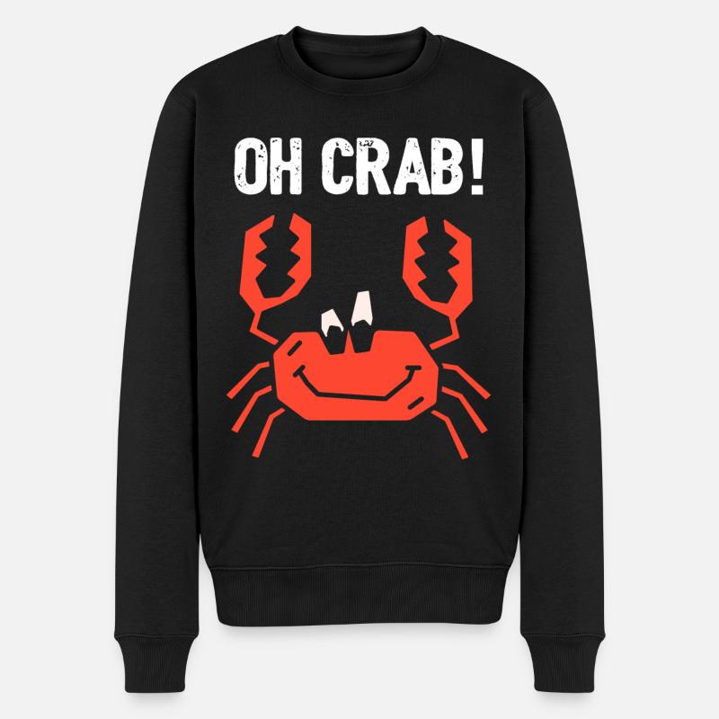 Oh Krabbe - Männer Premium Bio Pullover - Schwarz
