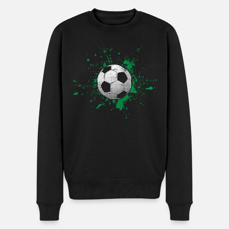 Fußball - Männer Premium Bio Pullover - Schwarz