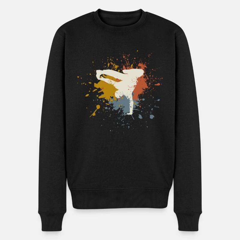 Breakdance retro - Männer Premium Bio Pullover - Schwarz