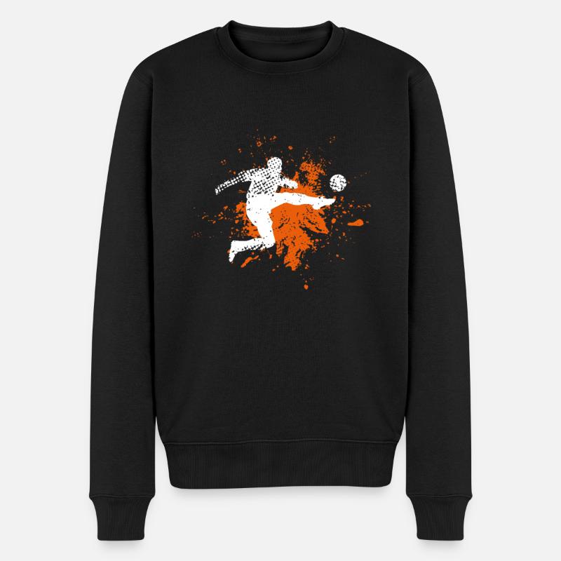 Fußball - Männer Premium Bio Pullover - Schwarz