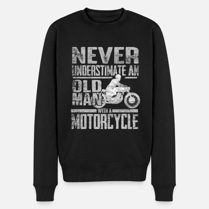 Biker Opa - Männer Premium Bio Pullover - Schwarz
