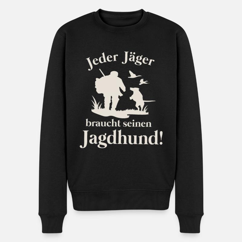 Jäger jagdhund Jagen Hund Dackel Geschenk - Männer Premium Bio Pullover - Schwarz