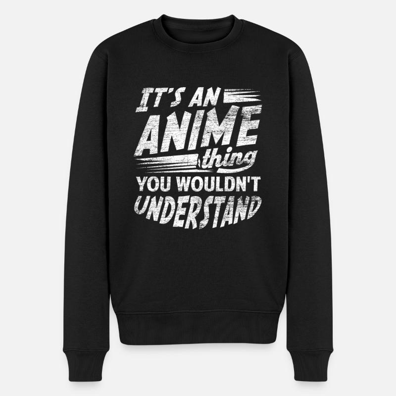 Anime - Männer Premium Bio Pullover - Schwarz