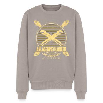 Anlagenmechaniker SHK - helden - Männer Premium Bio Pullover - Taupe - Vorne - Nico (187cm)